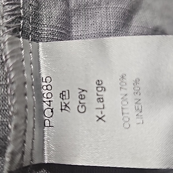 Unbranded Men's X-Large Gray Linen Blend Button Front Shirt with Pockets NWOT - Picture 7 of 13